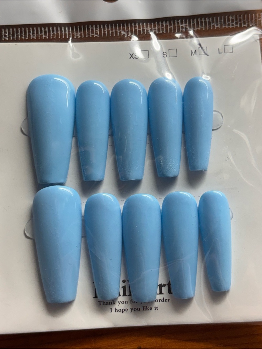 Classic Sky Blue Full-Cover Press-On Nails